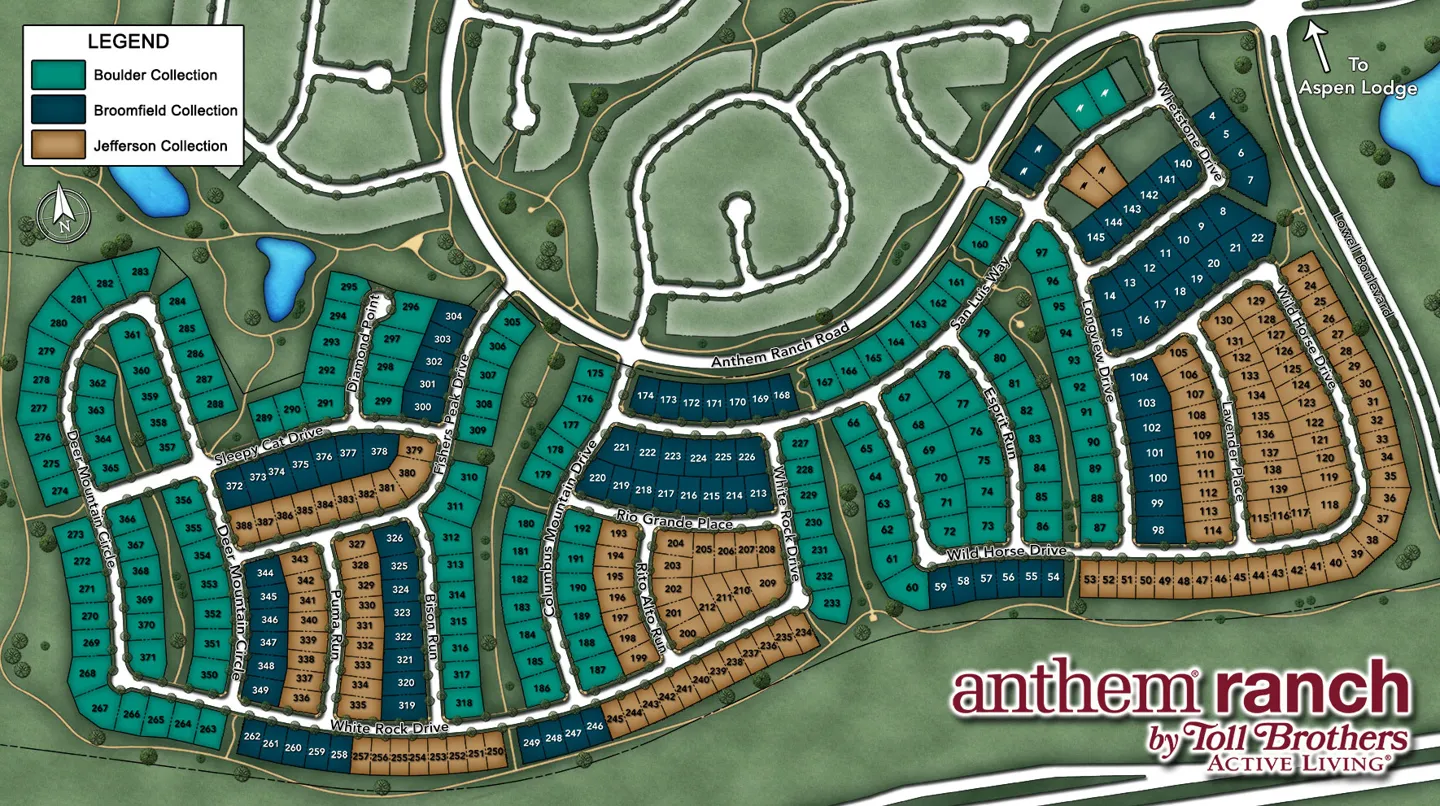 Map of Anthem Ranch in Broomfield