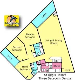 3 Bedroom Deluxe Unit St Regis Resort North Topsail Beach NC