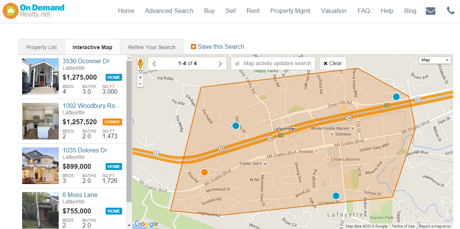 Lafayette BART Homes for sale map