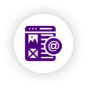 Online advertising concept with digital elements and icons.