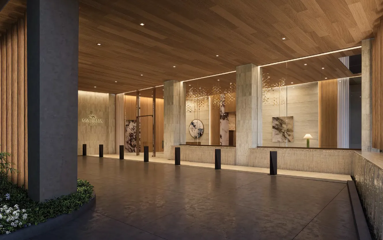 Mahana planned residential entrance - developer rendering
