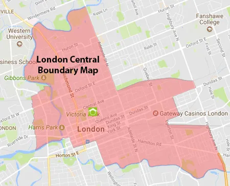 London Central Secondary School Area Map