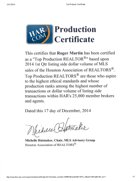 Roger Martin - 2014 Top Producer of HAR